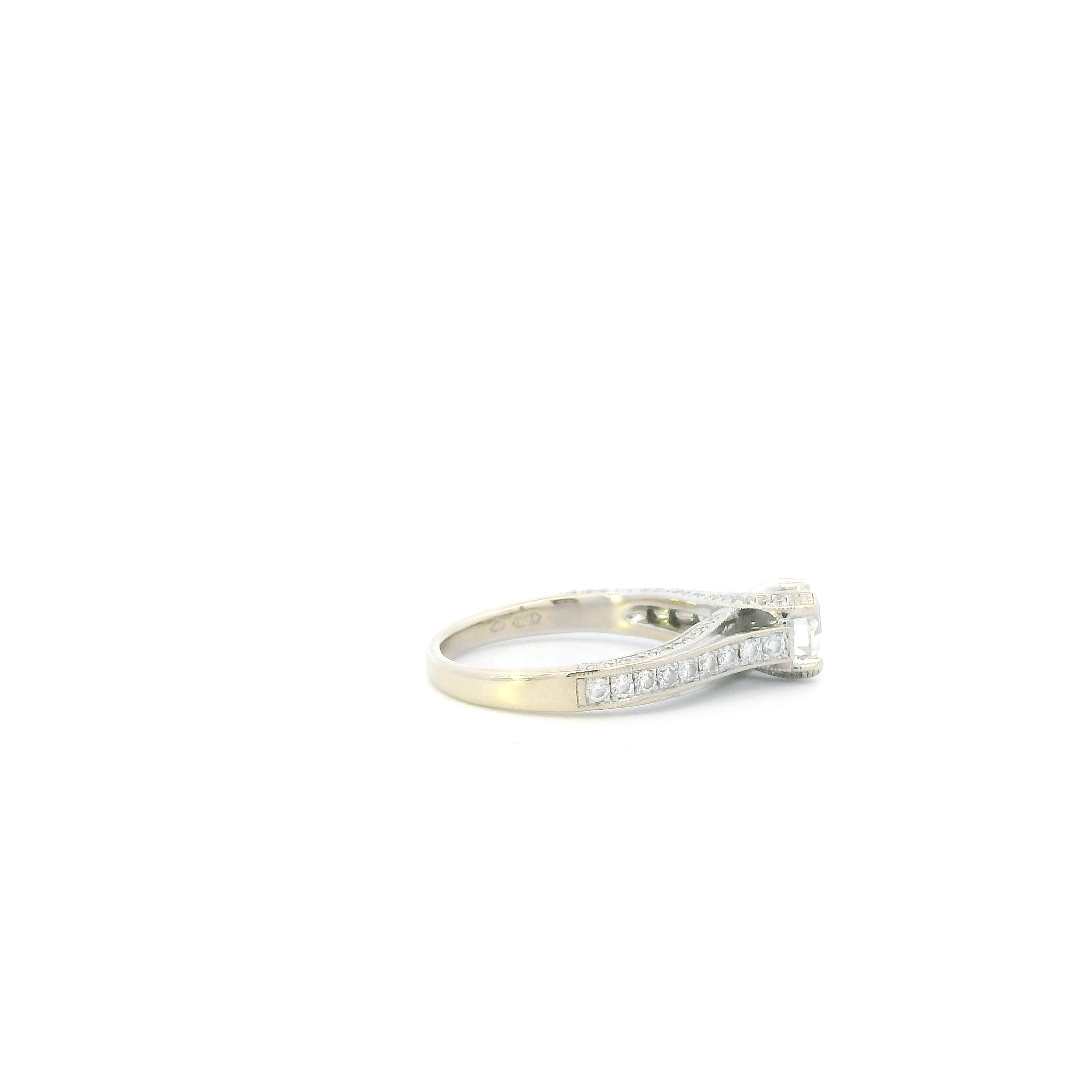18K White Gold Diamond Diamond Womens Ring - 0.88ct