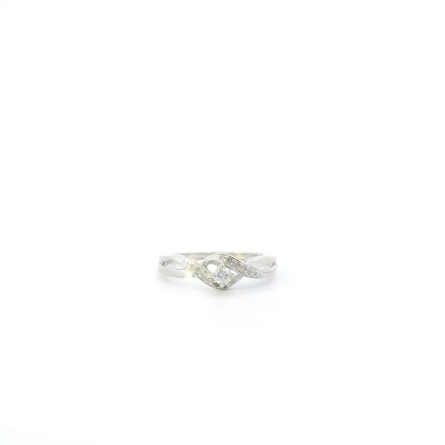 10K White Gold Diamond Womens Ring - 0.06ct
