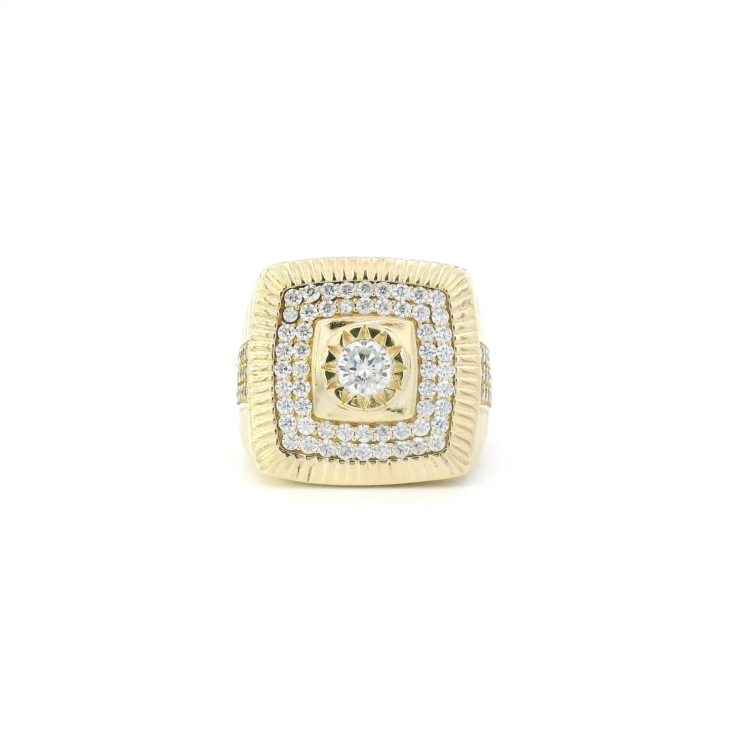 10K Yellow Gold Square Cz Rolex Ring