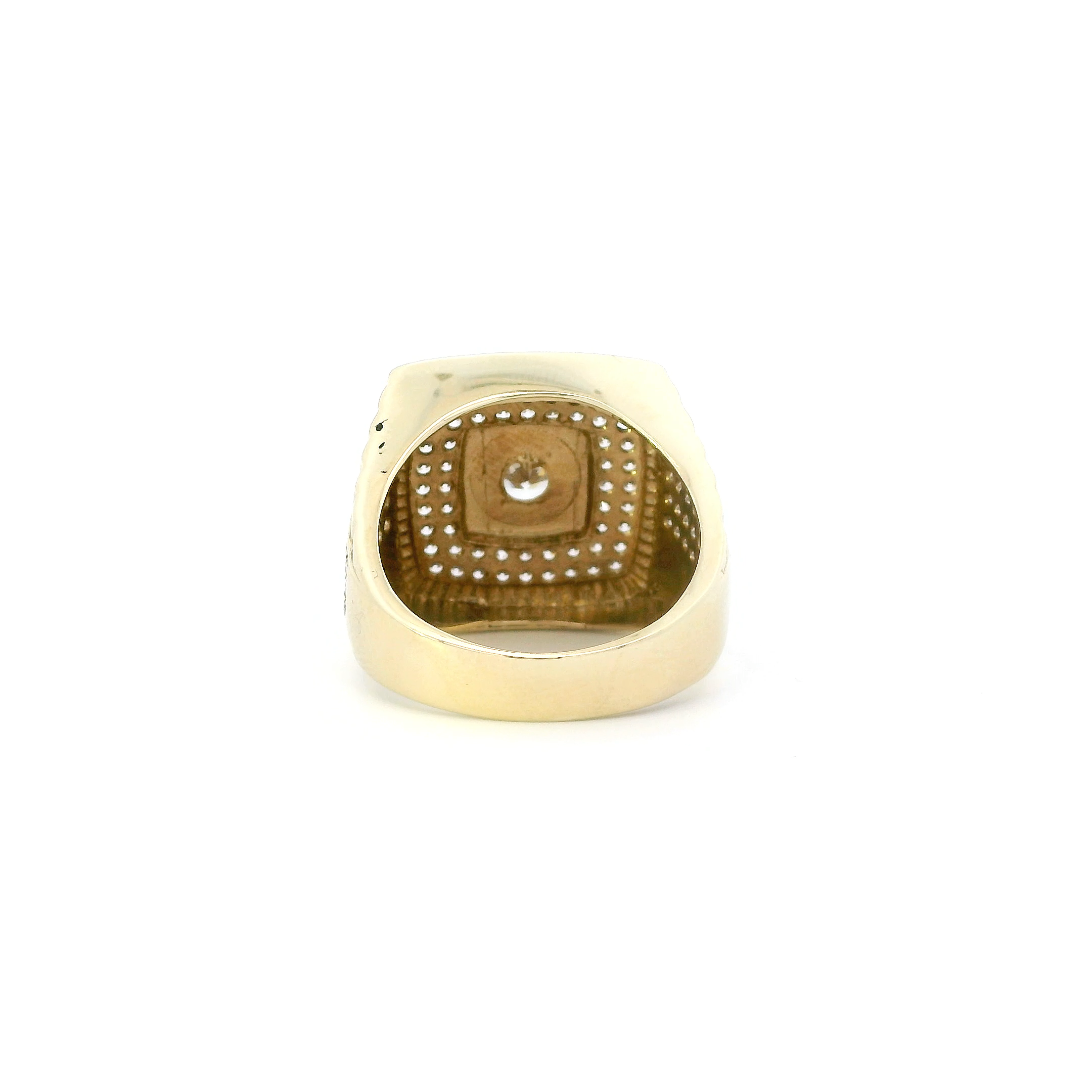 10K Yellow Gold Square Cz Rolex Ring
