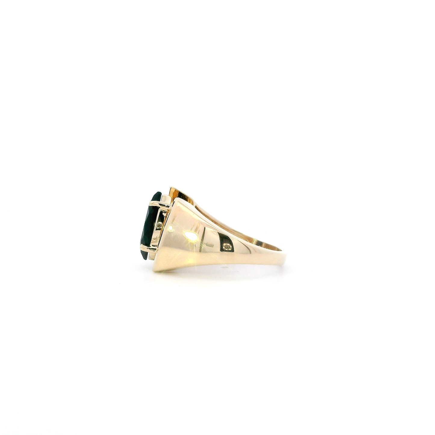 14K Yellow Gold Black Onyx Womens Ring