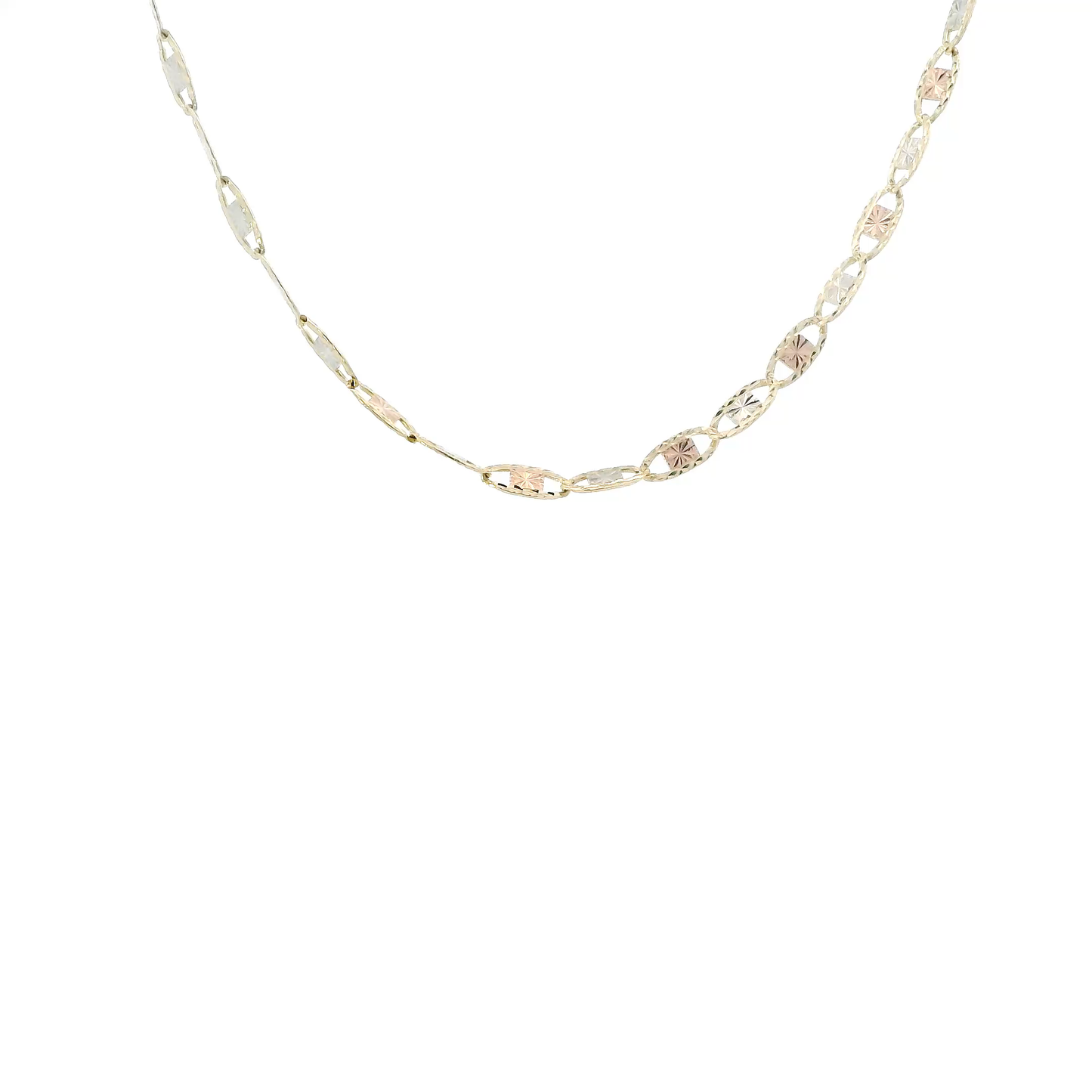 14K Tri Color Gold 19" Mariner Chain