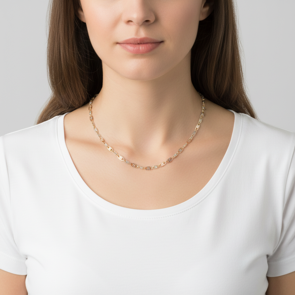 14K Tri Color Gold 19
