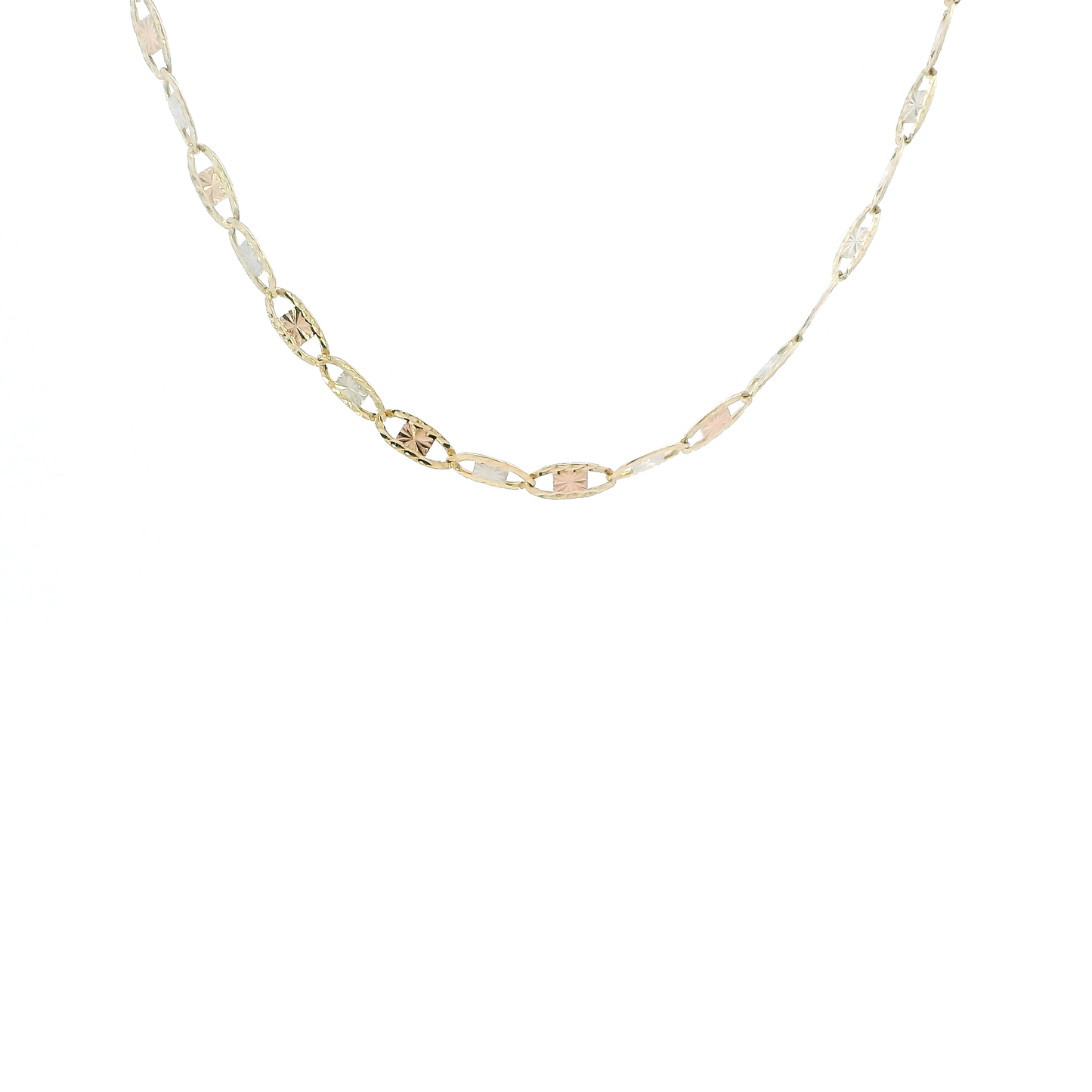 14K Tri Color Gold 19" Mariner Chain