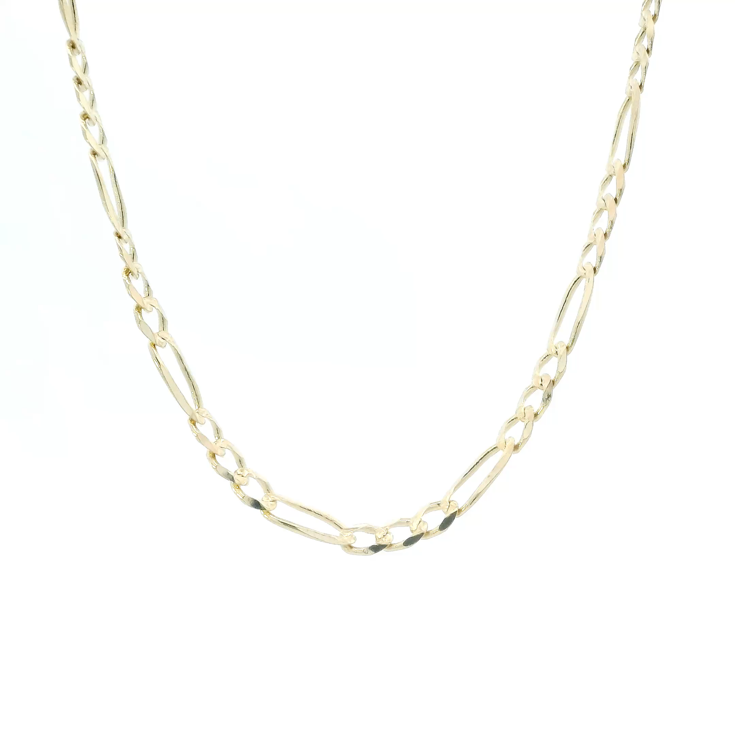 14K Yellow Gold 20" Diamond Cut Figaro Chain
