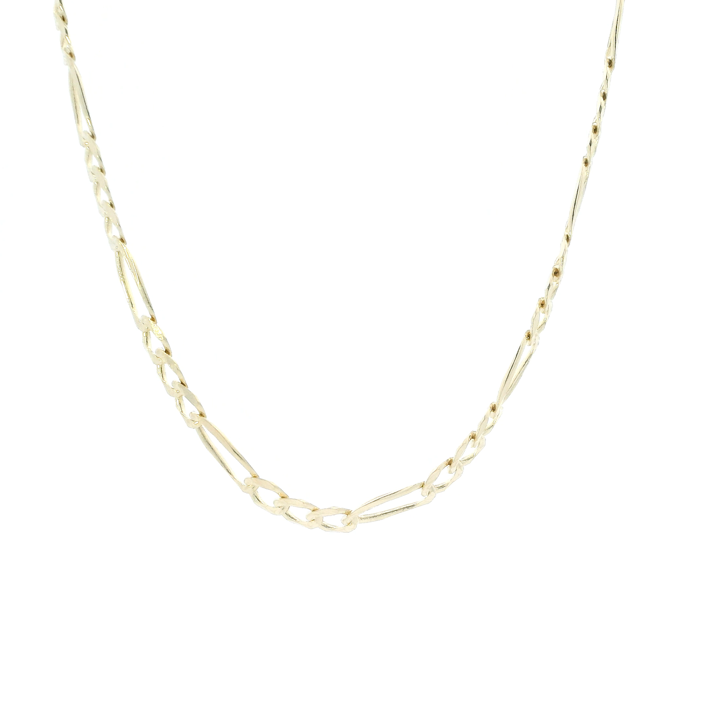 14K Yellow Gold 20" Diamond Cut Figaro Chain