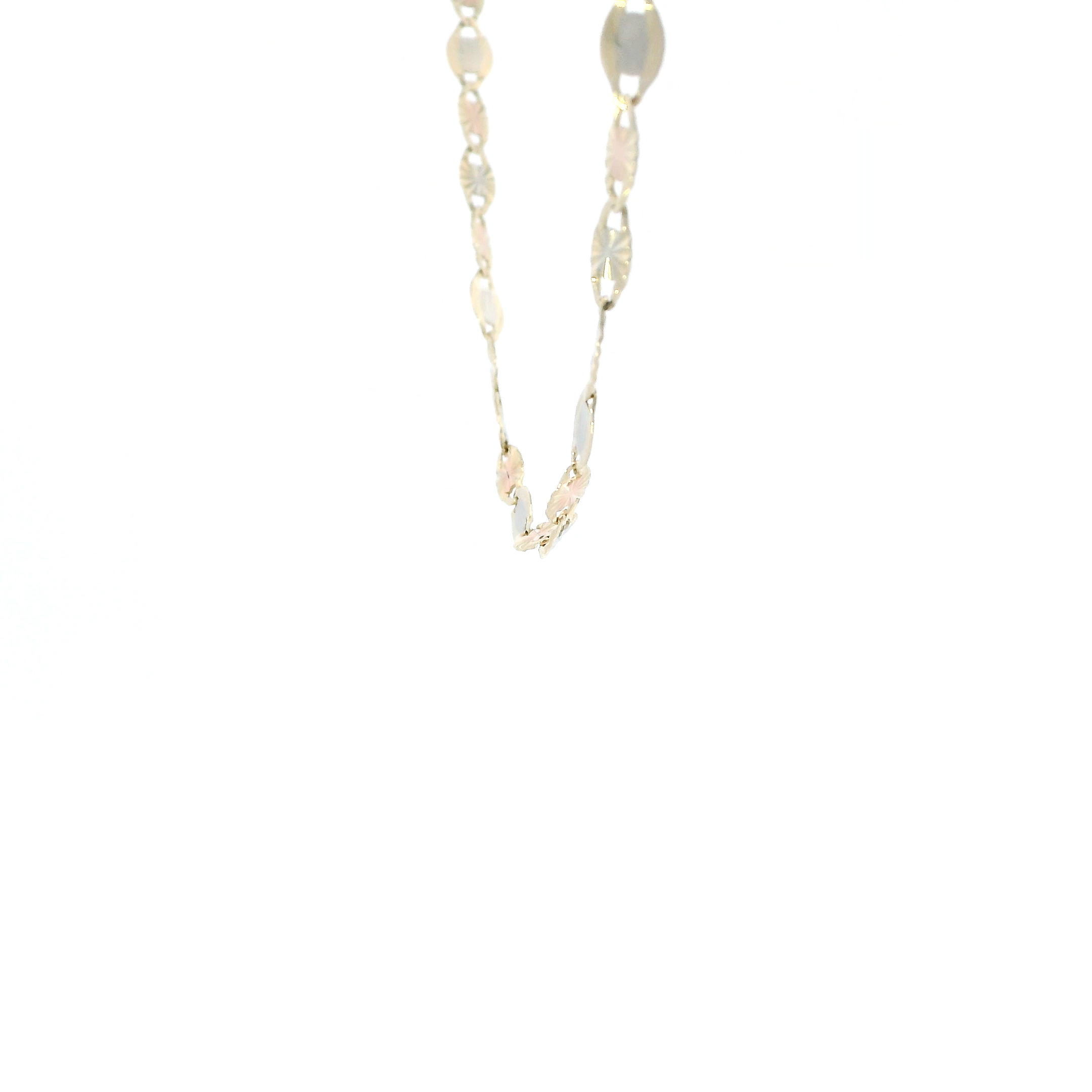 14K Tri Color Gold 18.5' Diamond Cut Valentino Chain