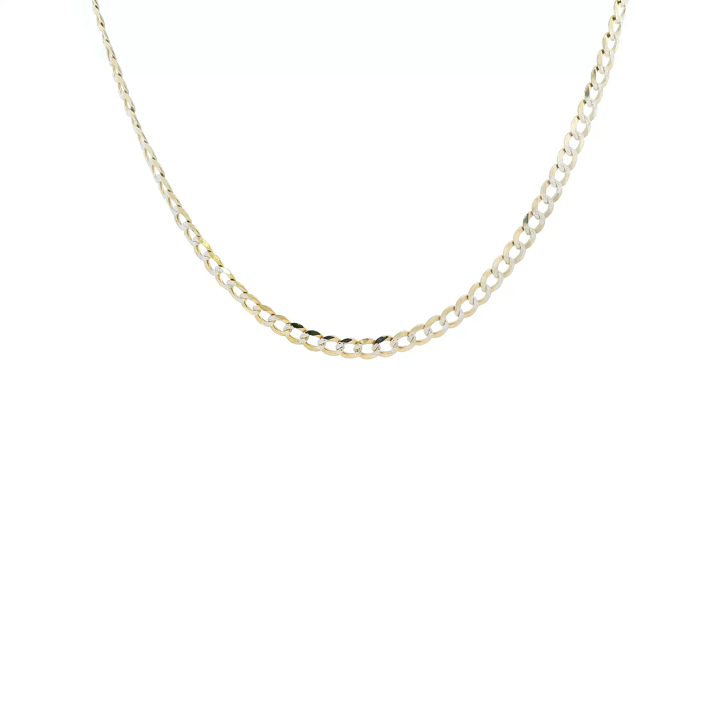 10K Yellow Gold 16" Diamond Cut Curb Chain