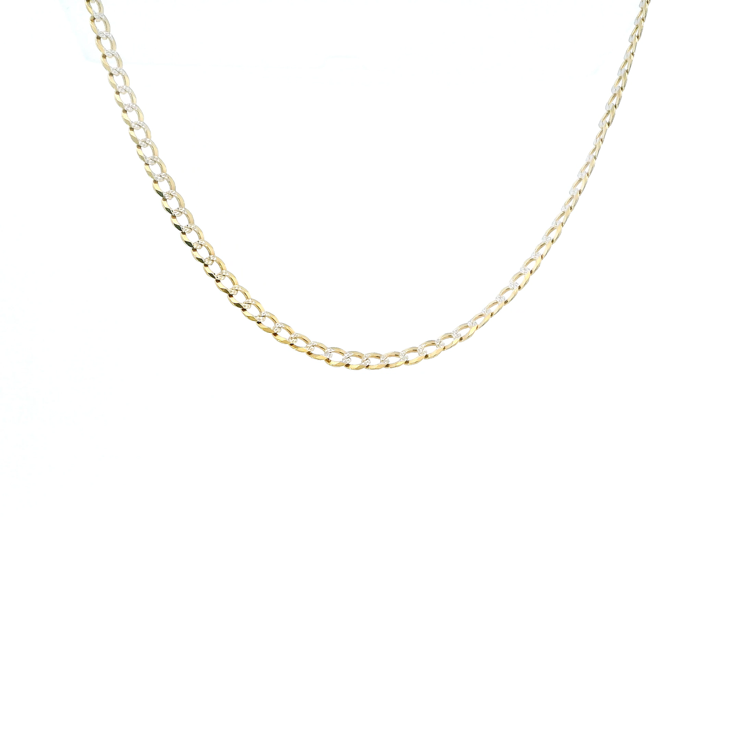 10K Yellow Gold 16" Diamond Cut Curb Chain