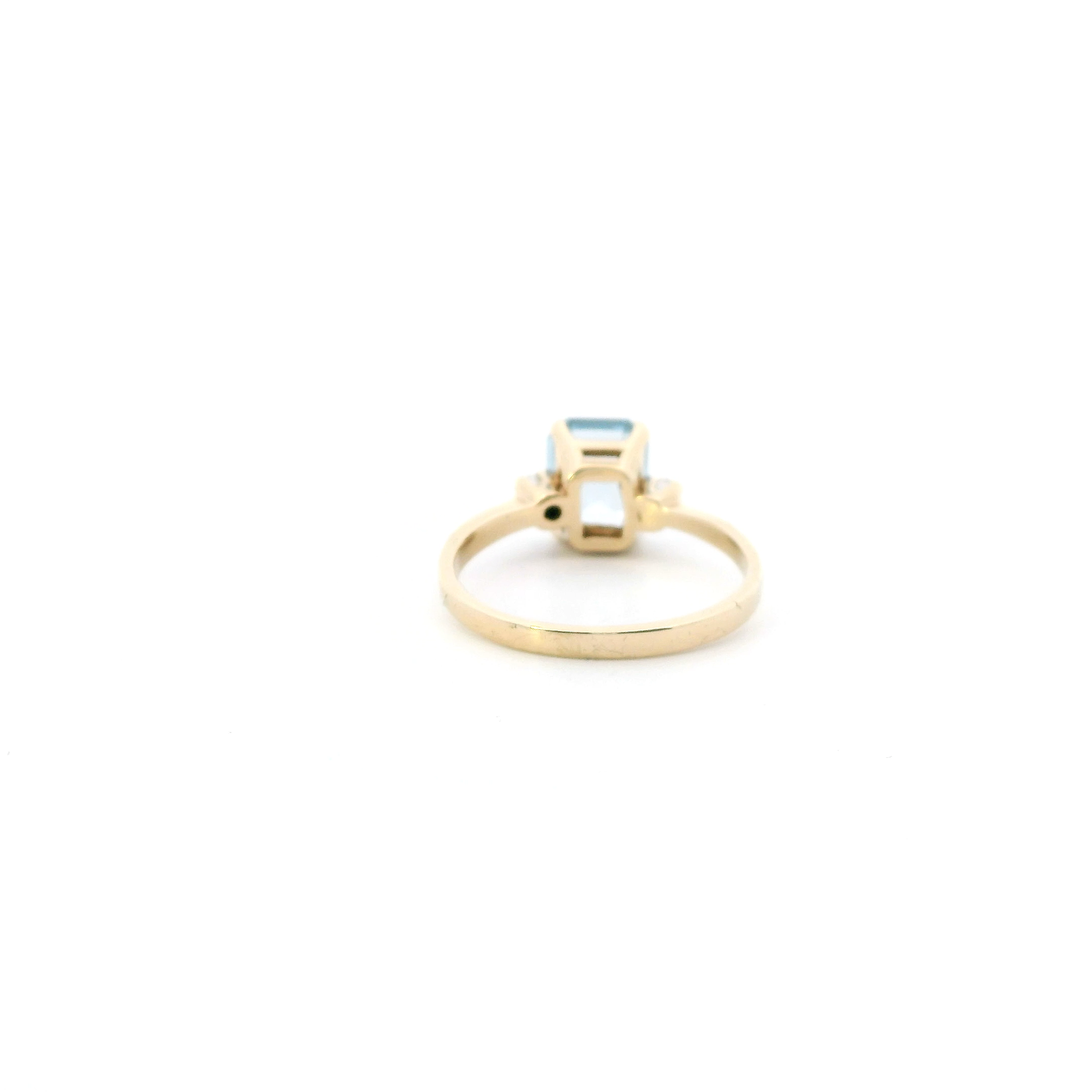 10K Yellow Gold Blue Topaz Womens Ring