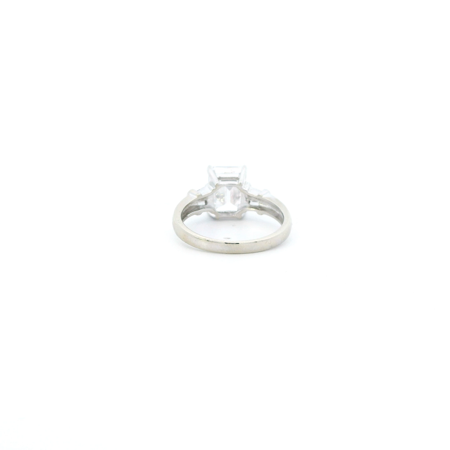 14K White Gold Cz Womens Ring