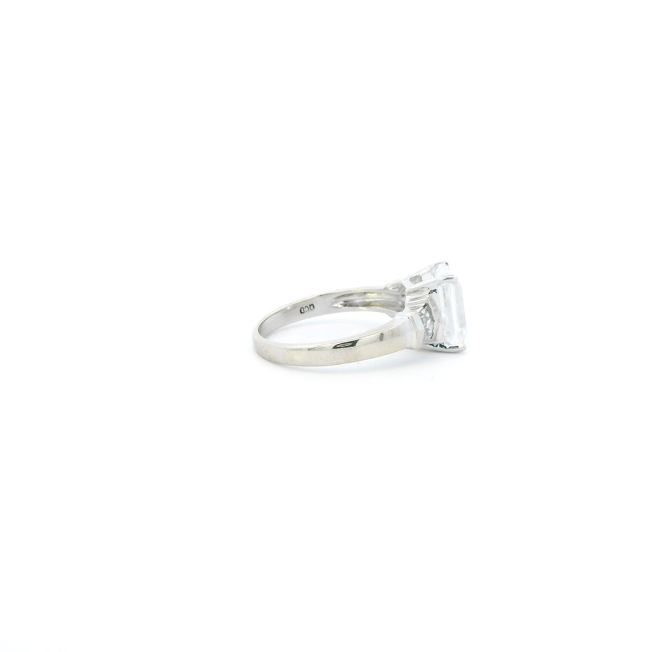 14K White Gold Cz Womens Ring