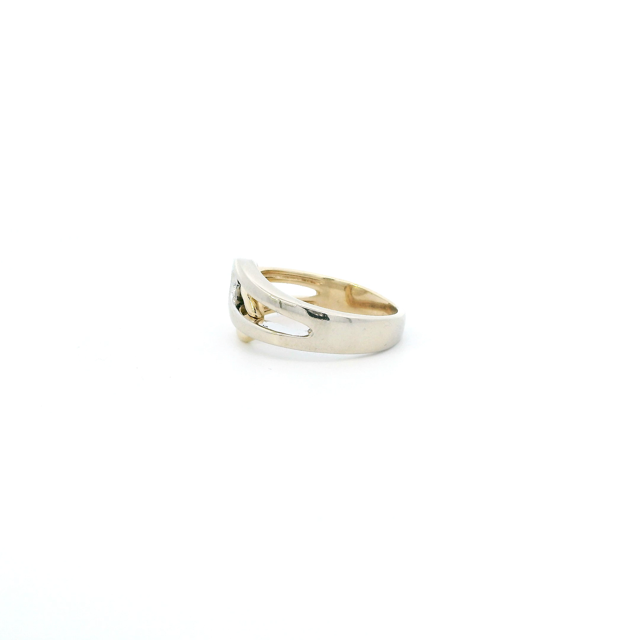 14K Yellow & White Gold Interlocking Womens Ring