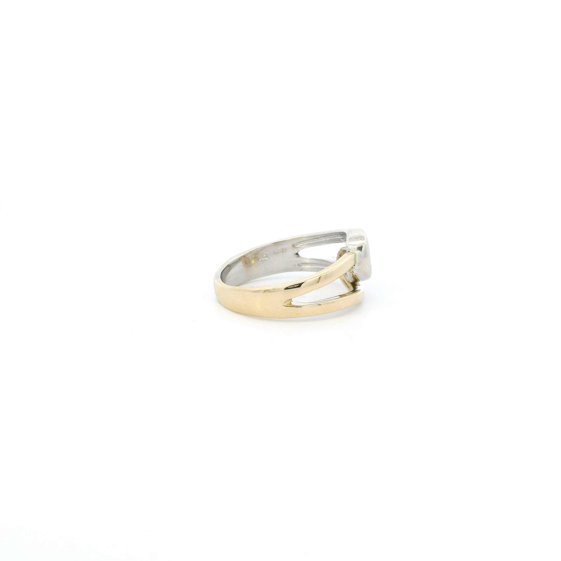 14K Yellow & White Gold Interlocking Womens Ring