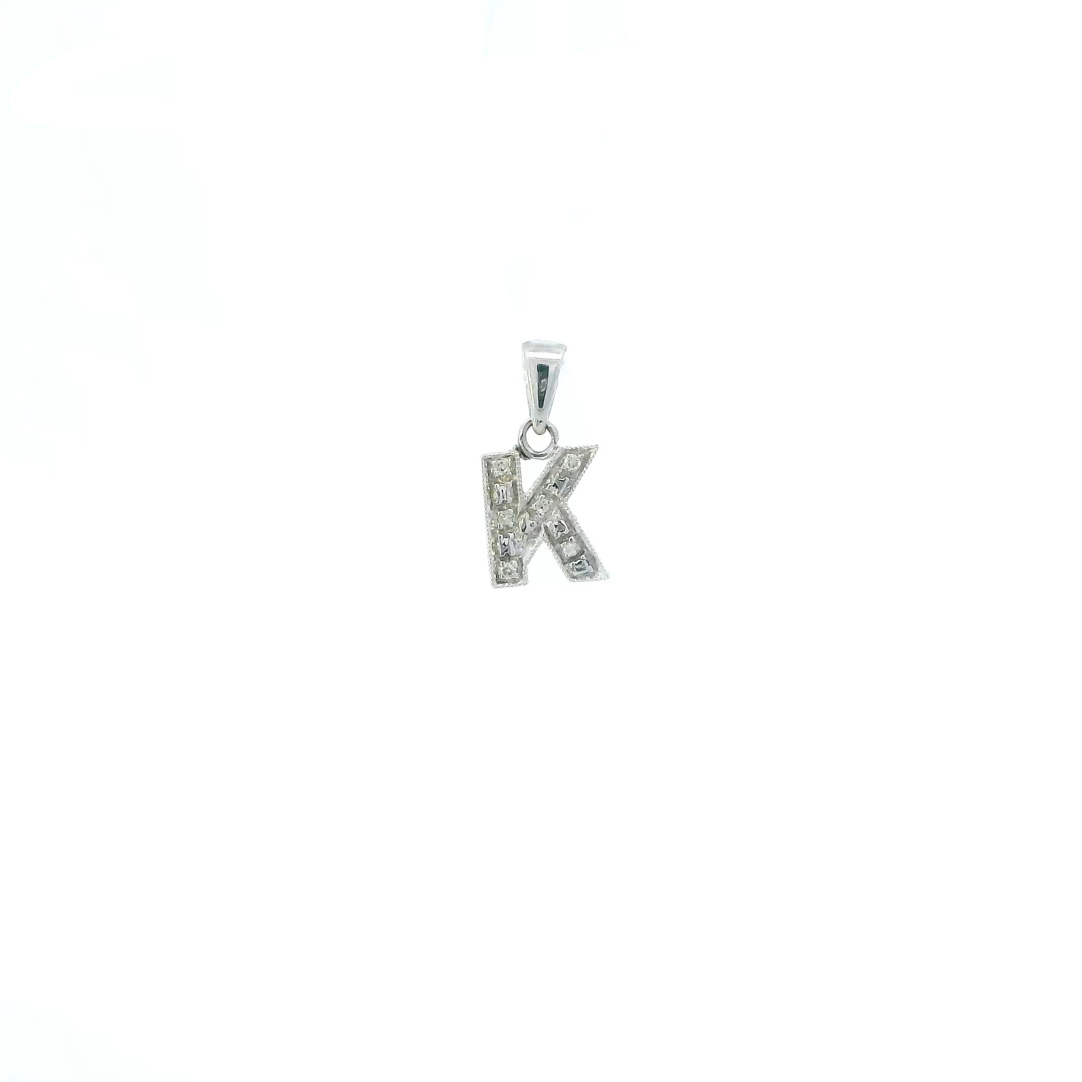 14K White Gold Letter 