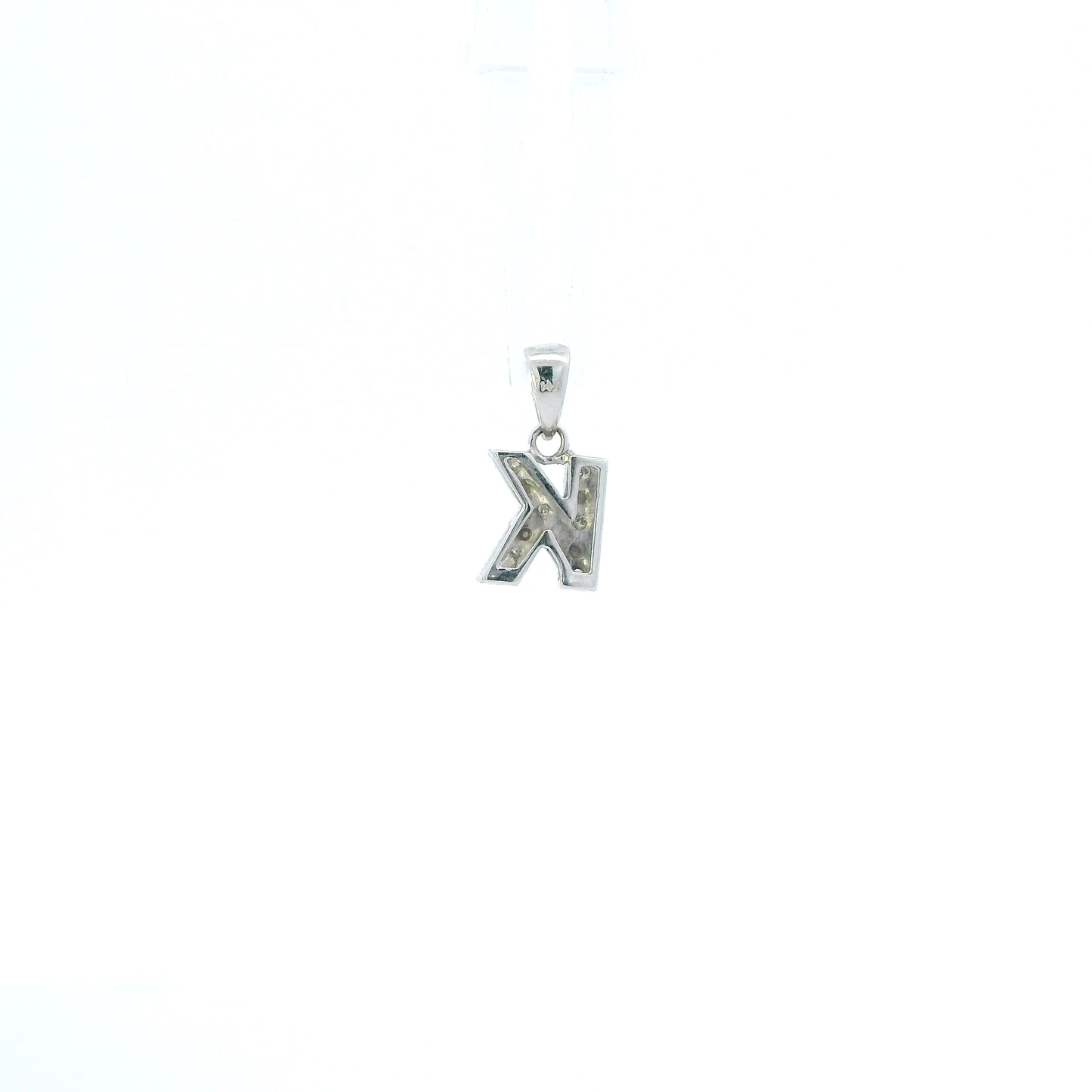 14K White Gold Letter "K" Pendant