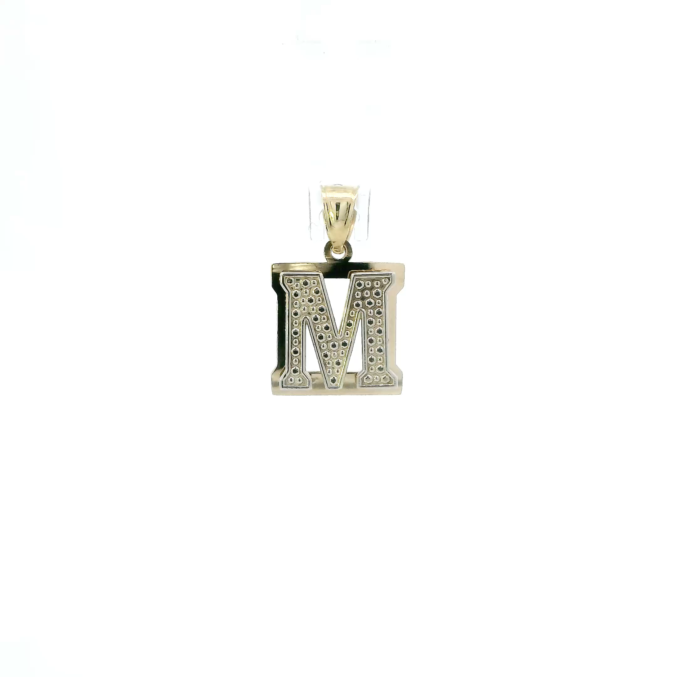 10K Yellow & White Gold Diamond Cut Letter 