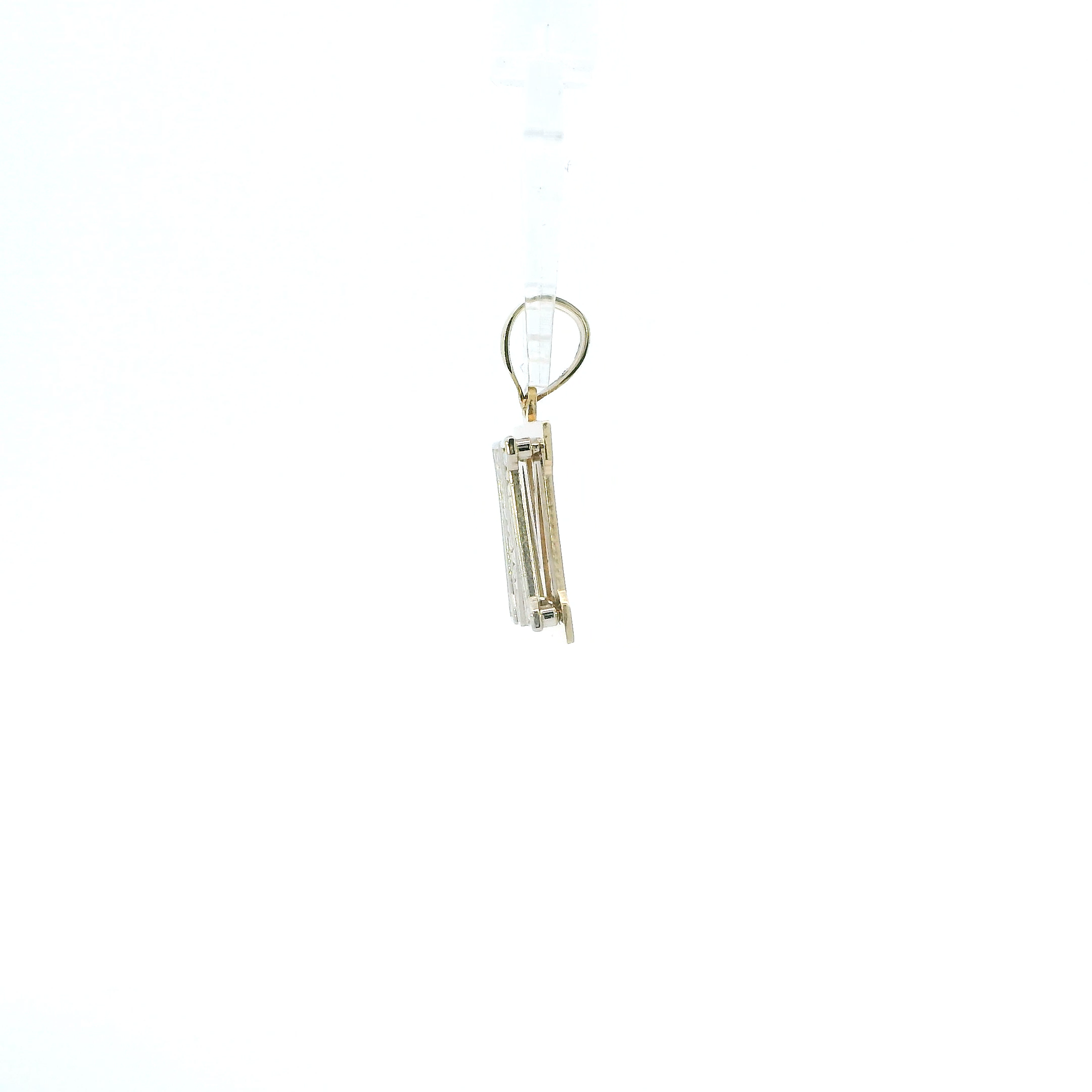10K Yellow & White Gold Diamond Cut Letter 