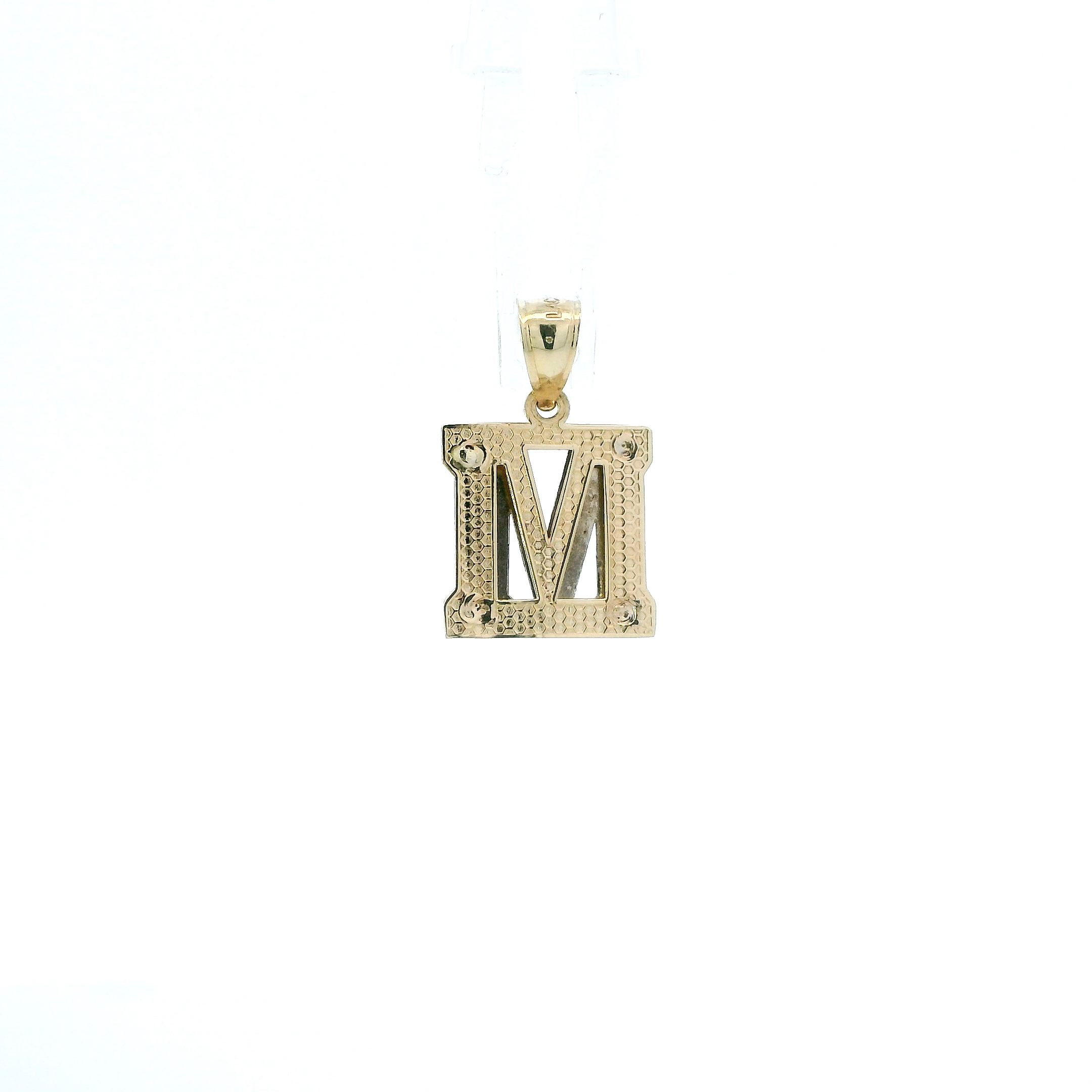 10K Yellow & White Gold Diamond Cut Letter 