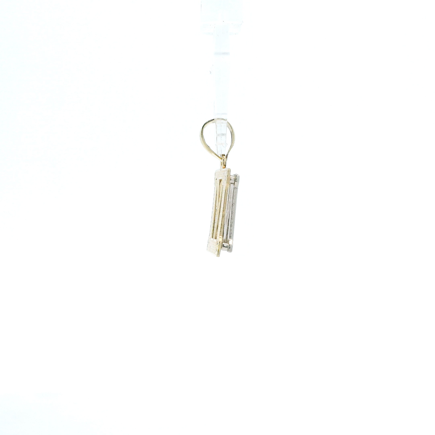 10K Yellow & White Gold Diamond Cut Letter "M" Pendant