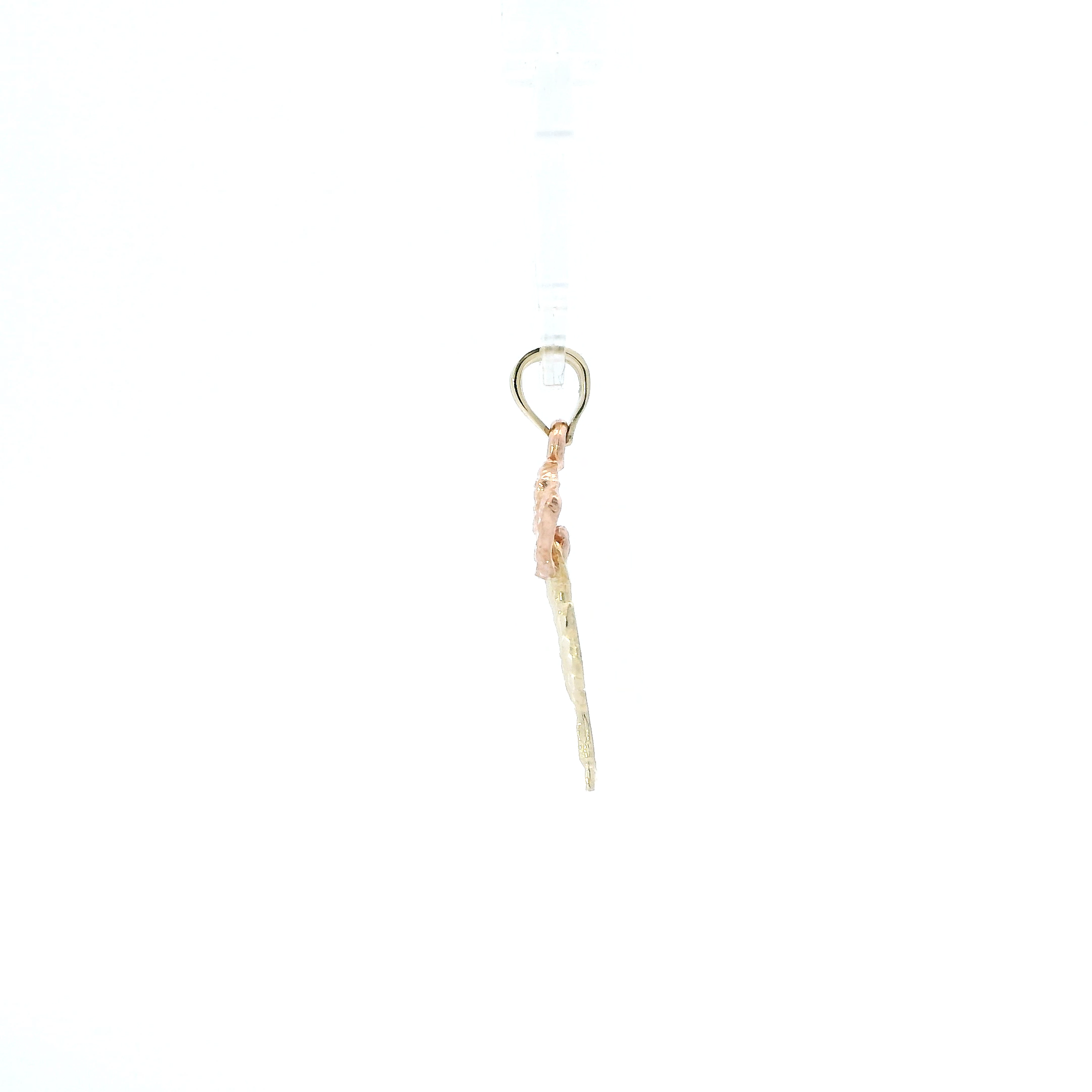 14K Yellow & Rose Gold Diamond Cut Rose Pendant