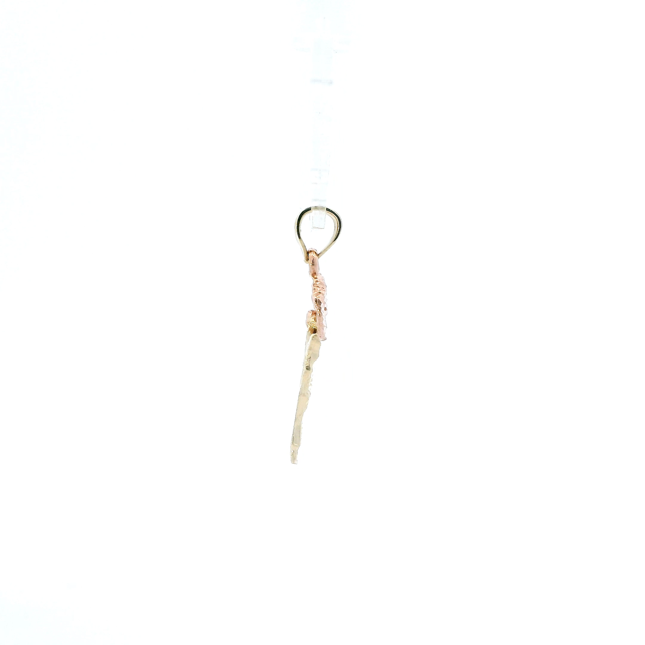 14K Yellow & Rose Gold Diamond Cut Rose Pendant