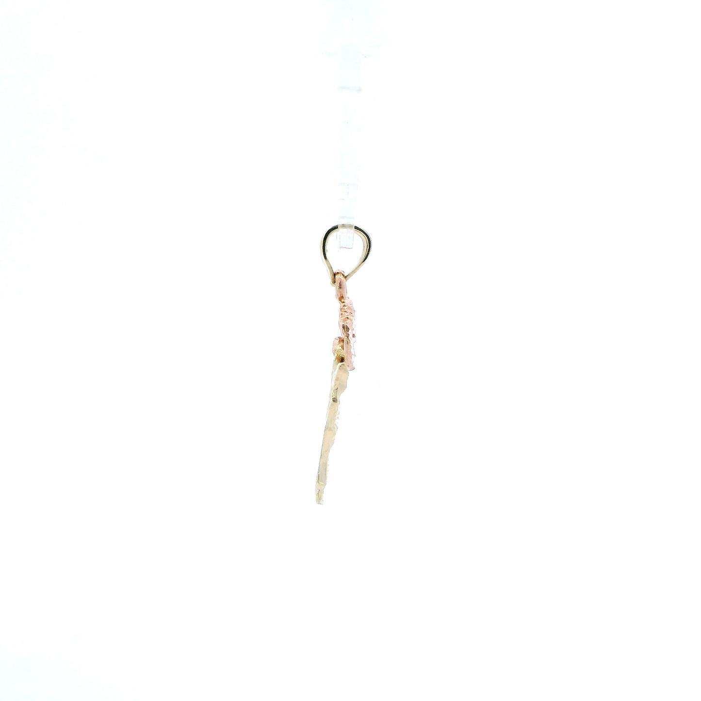 14K Yellow & Rose Gold Diamond Cut Rose Pendant