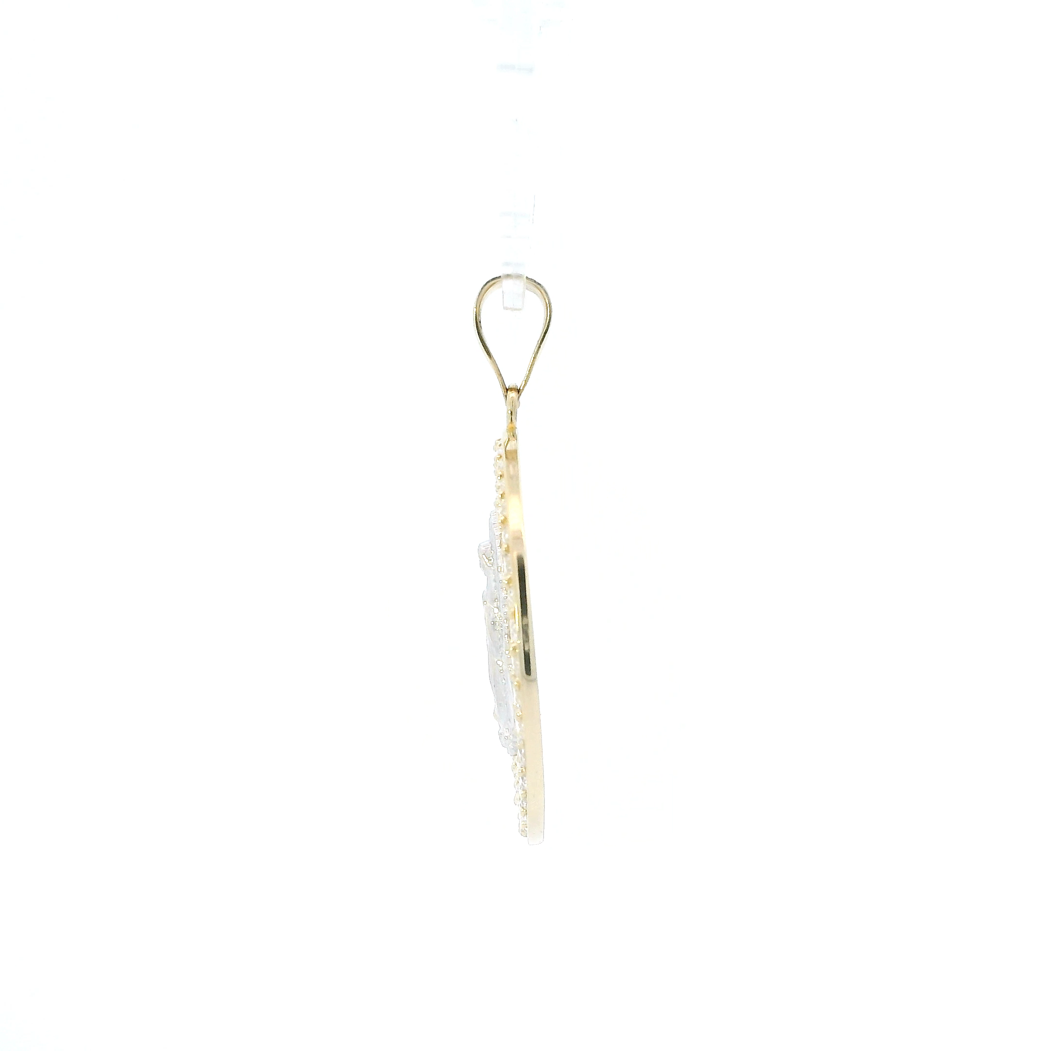 14K Yellow & White Gold Greek Design Virgin Mary Pendant