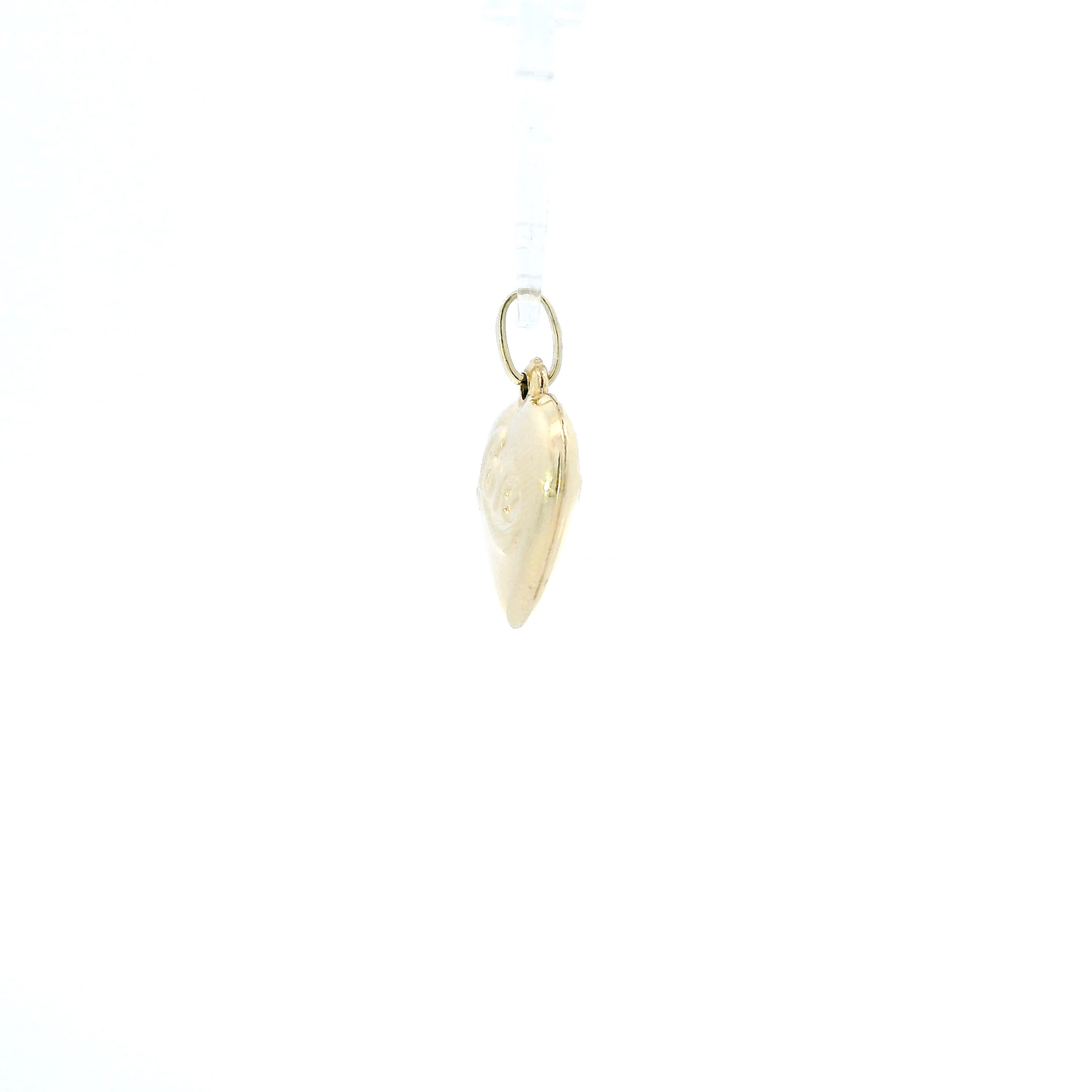 14K Yellow Gold "Love" Puff Heart Pendant
