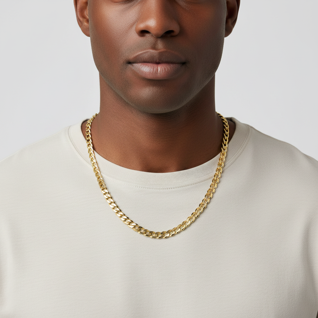 14K Yellow Gold 26" Flat Curb Chain