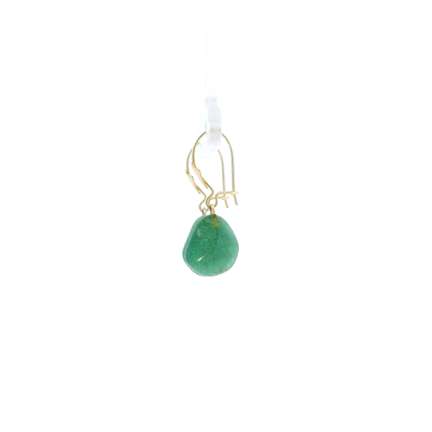 14K Yellow Gold Jade Dangle Earrings