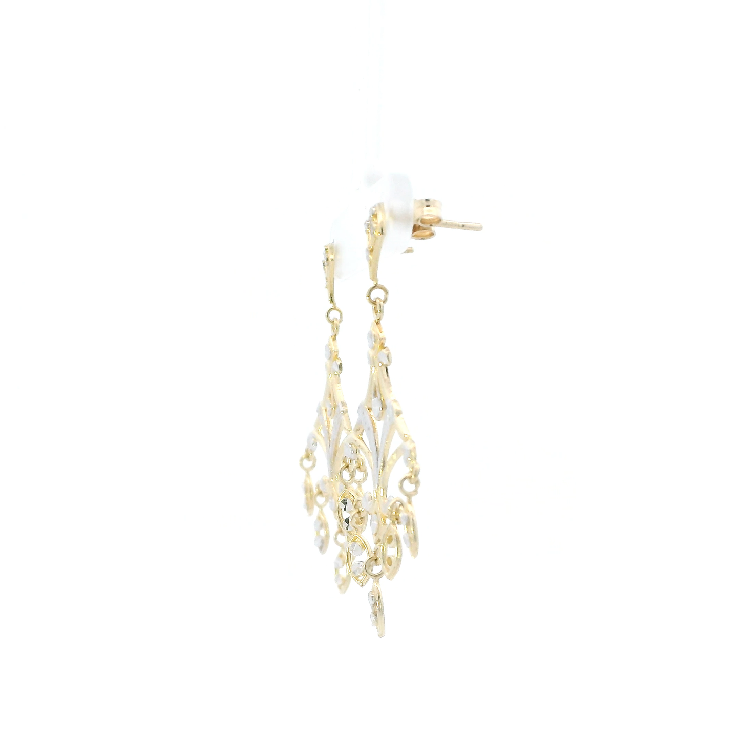 14K White & Yellow Gold Chandelier Dangle Earrings