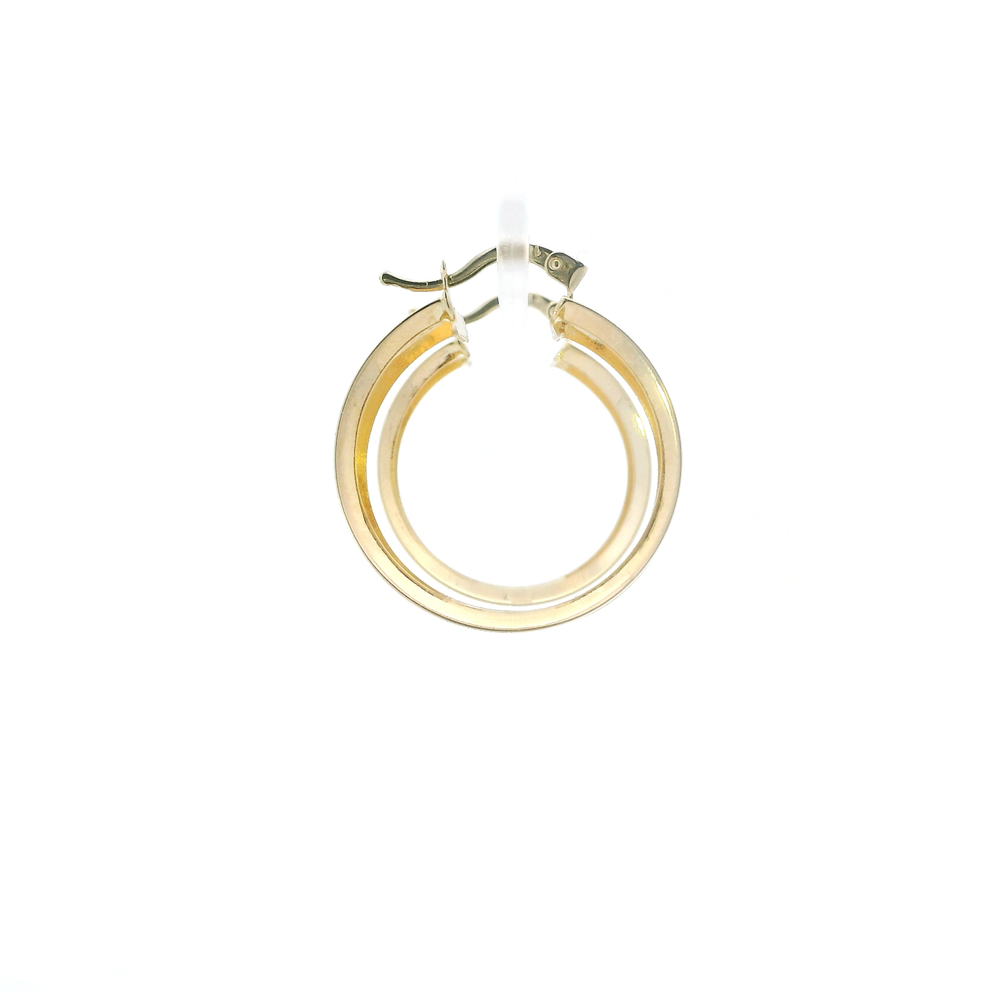 14K Yellow Gold LV Inspired Hoop Earrings