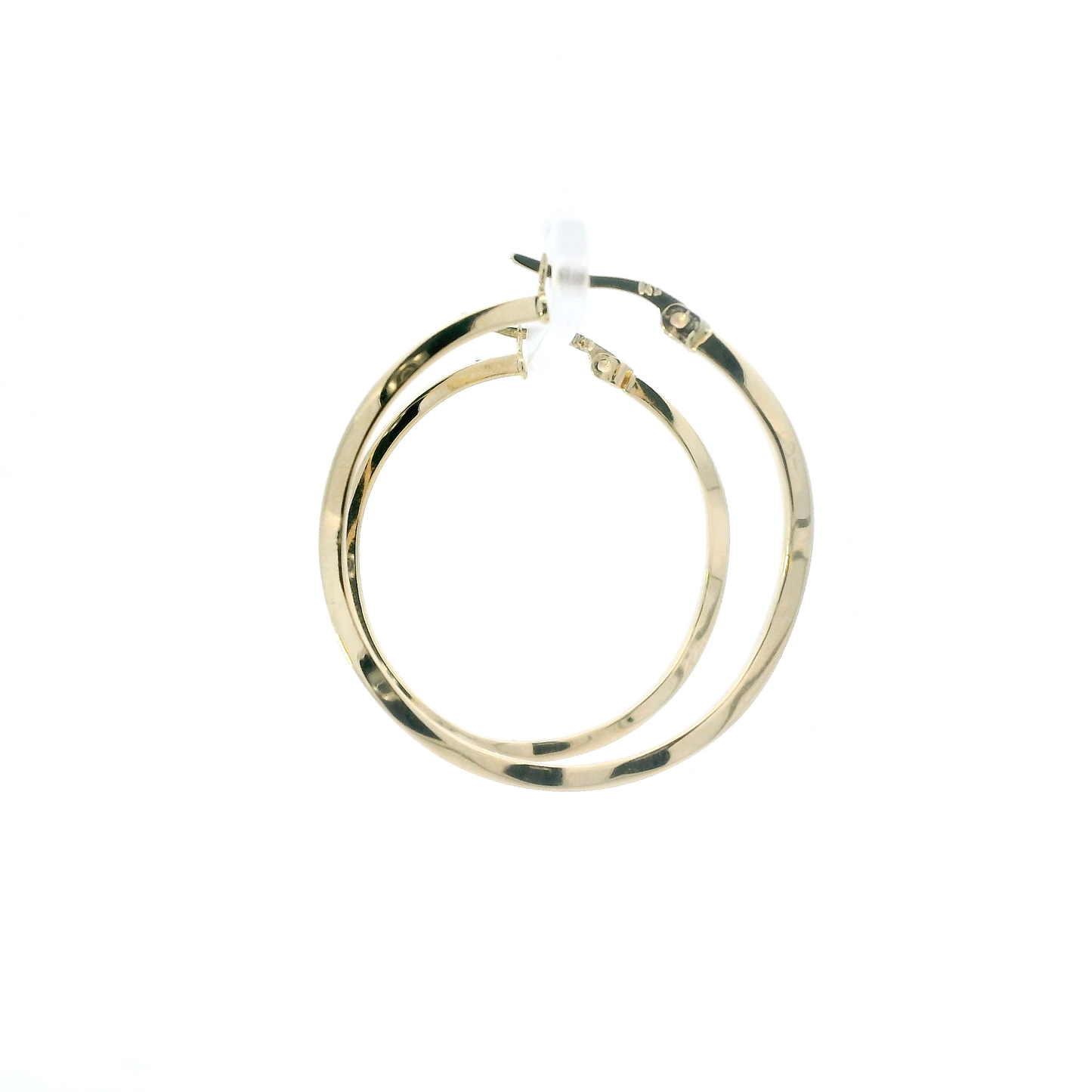 14K Yellow Gold Wavy Hoop Earrings