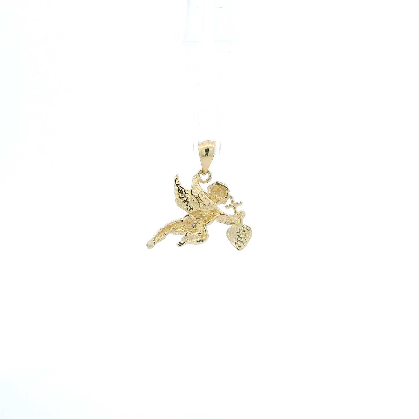 14K Yellow Gold Cherub, Heart & Cross Pendant