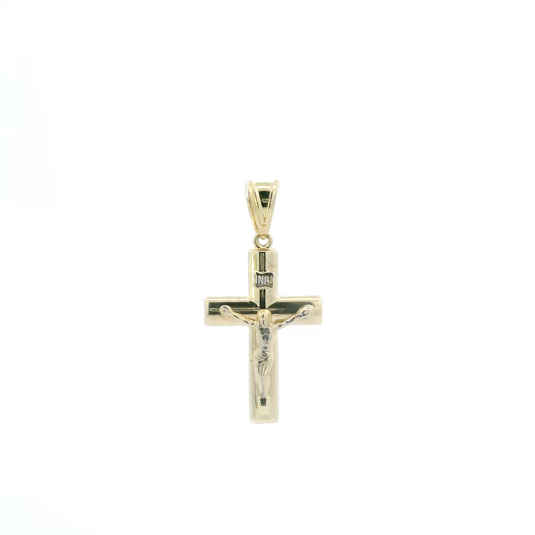 14K Yellow & White Gold Crucifix Pendant