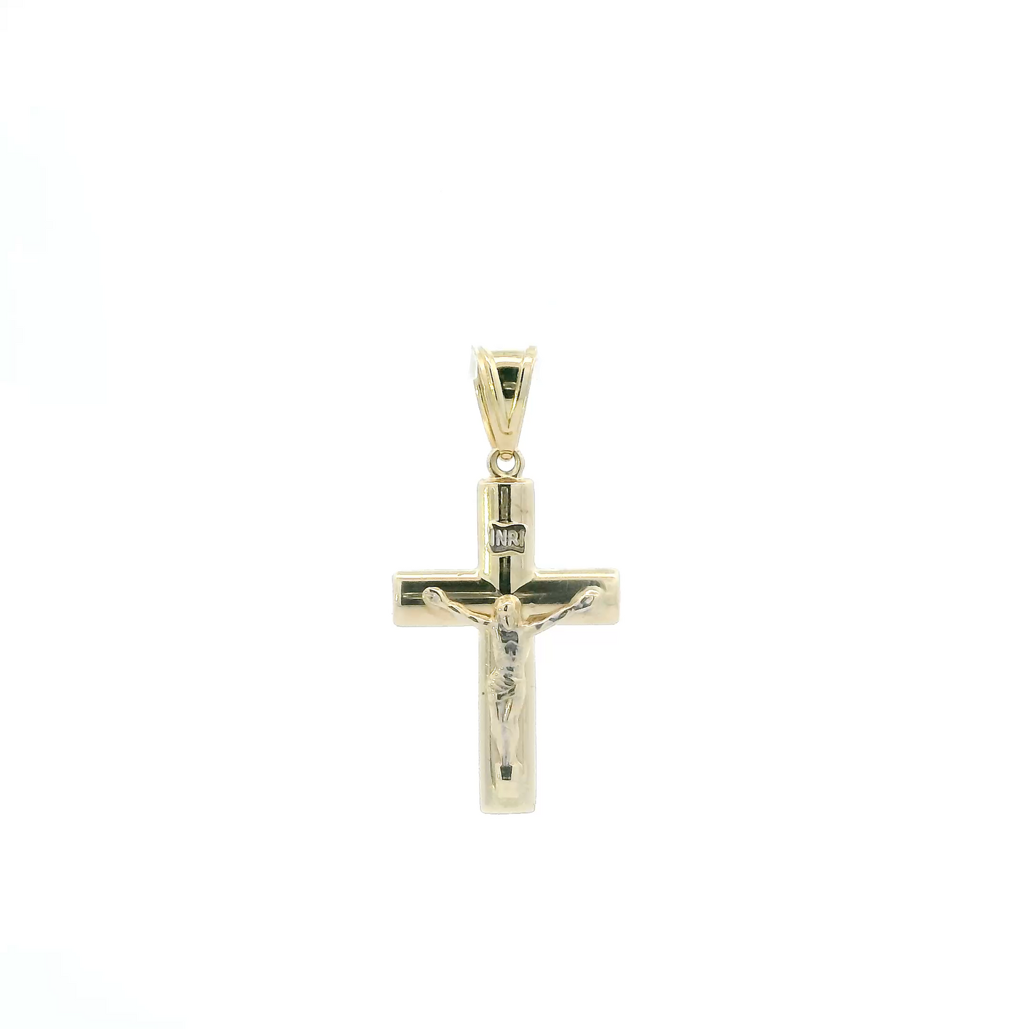 14K Yellow & White Gold Crucifix Pendant