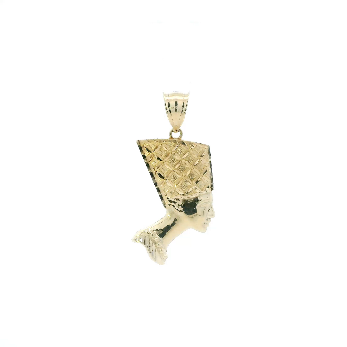 10K Yellow Gold Diamond Cut Nefertiti Pendant
