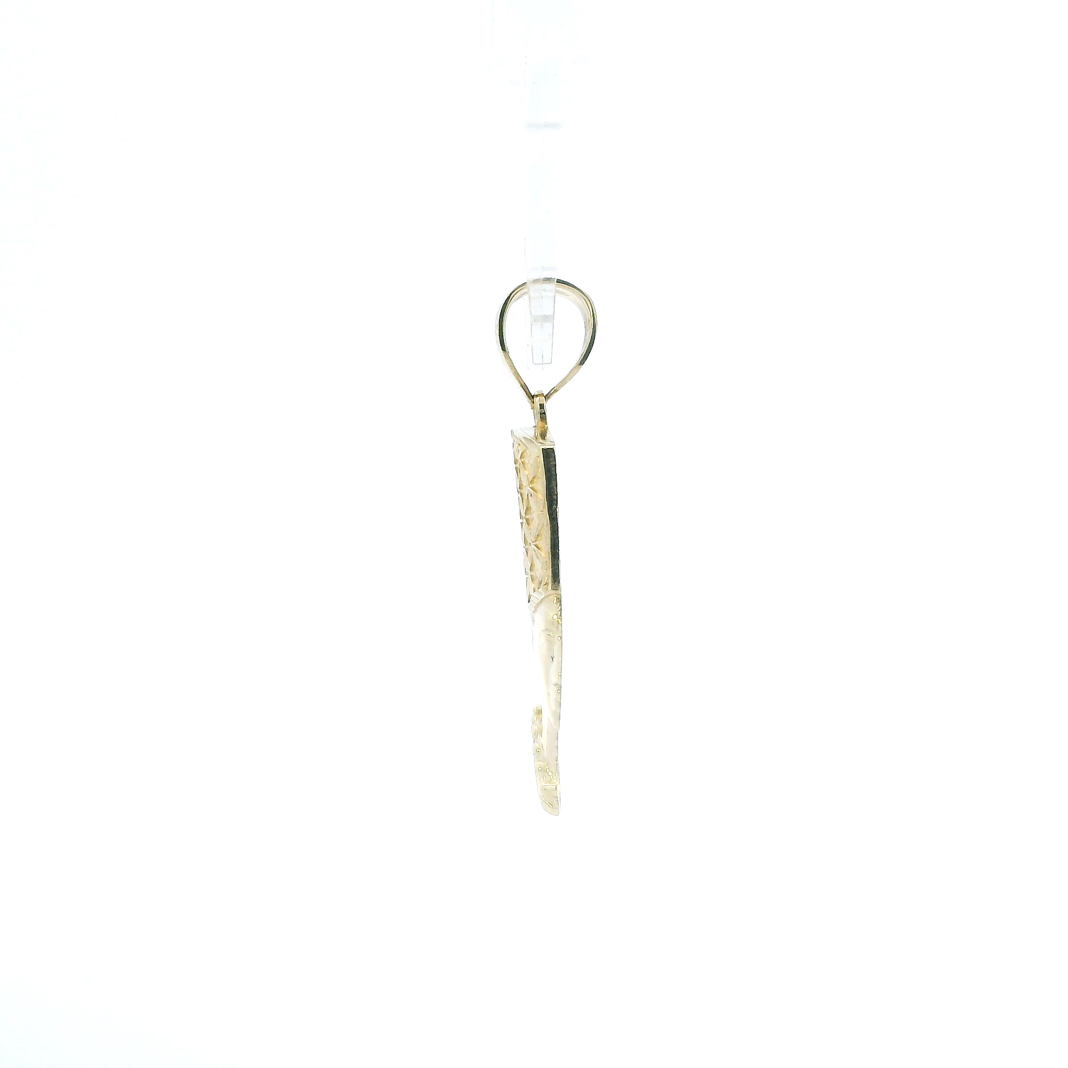 10K Yellow Gold Diamond Cut Nefertiti Pendant