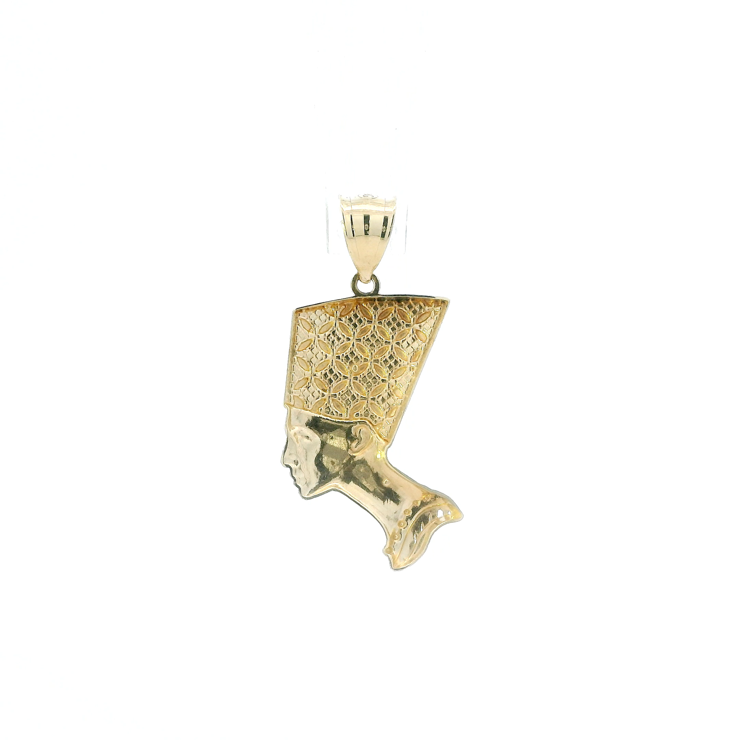 10K Yellow Gold Diamond Cut Nefertiti Pendant
