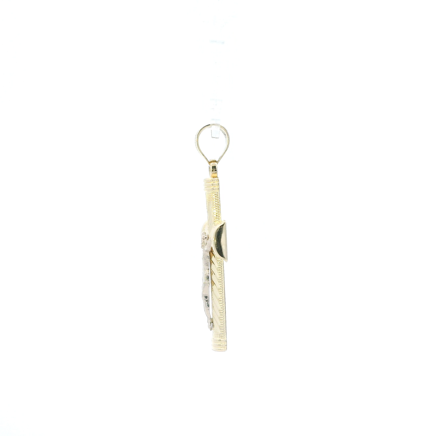 14K Yellow Gold Diamond Cut Crucifix Pendant