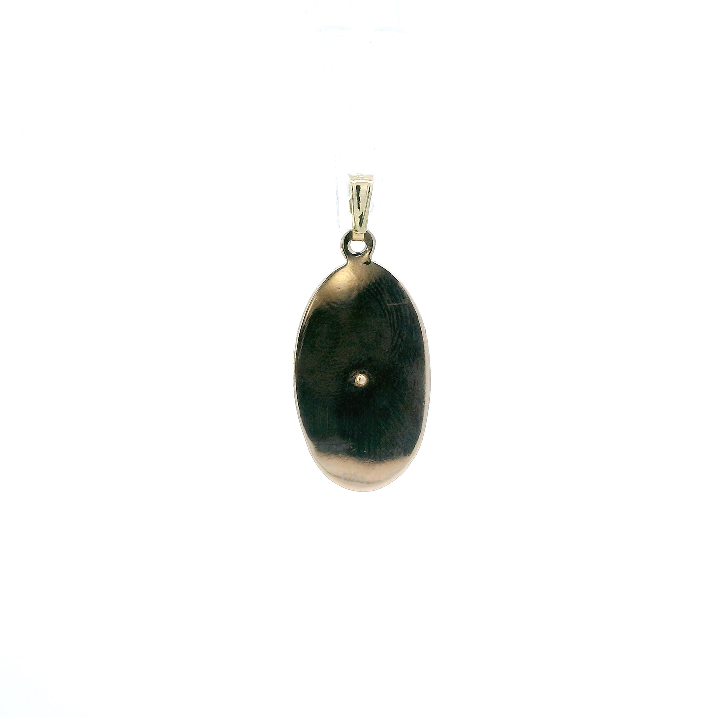 14K Tri Color Gold Oval Virgin Mary Pendant
