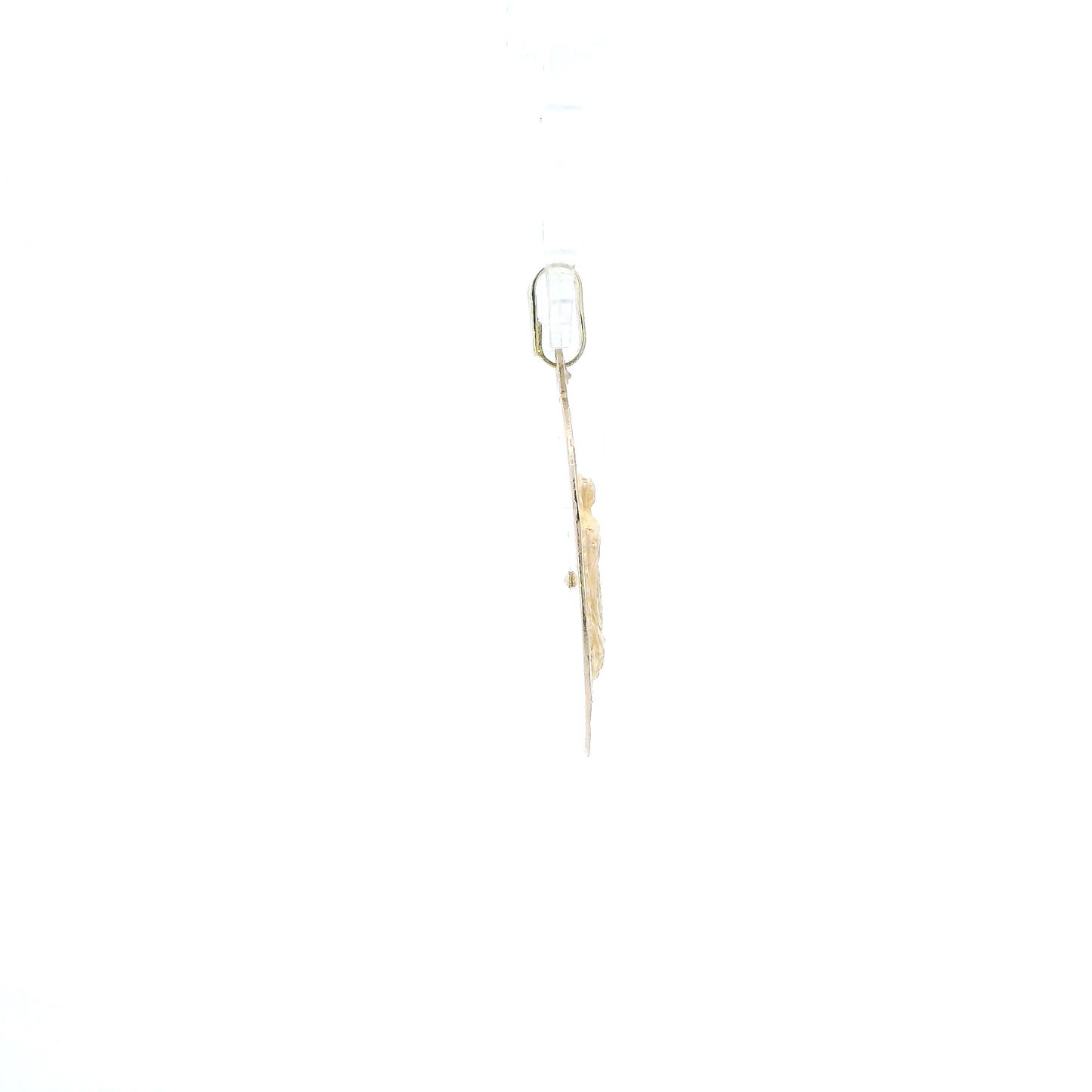 14K Tri Color Gold Oval Virgin Mary Pendant