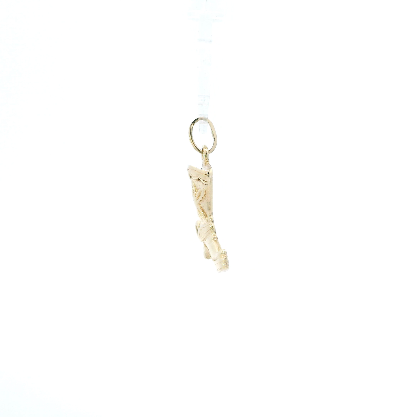 14K Yellow Gold Diamond Cut Cowboy Boot Pendant