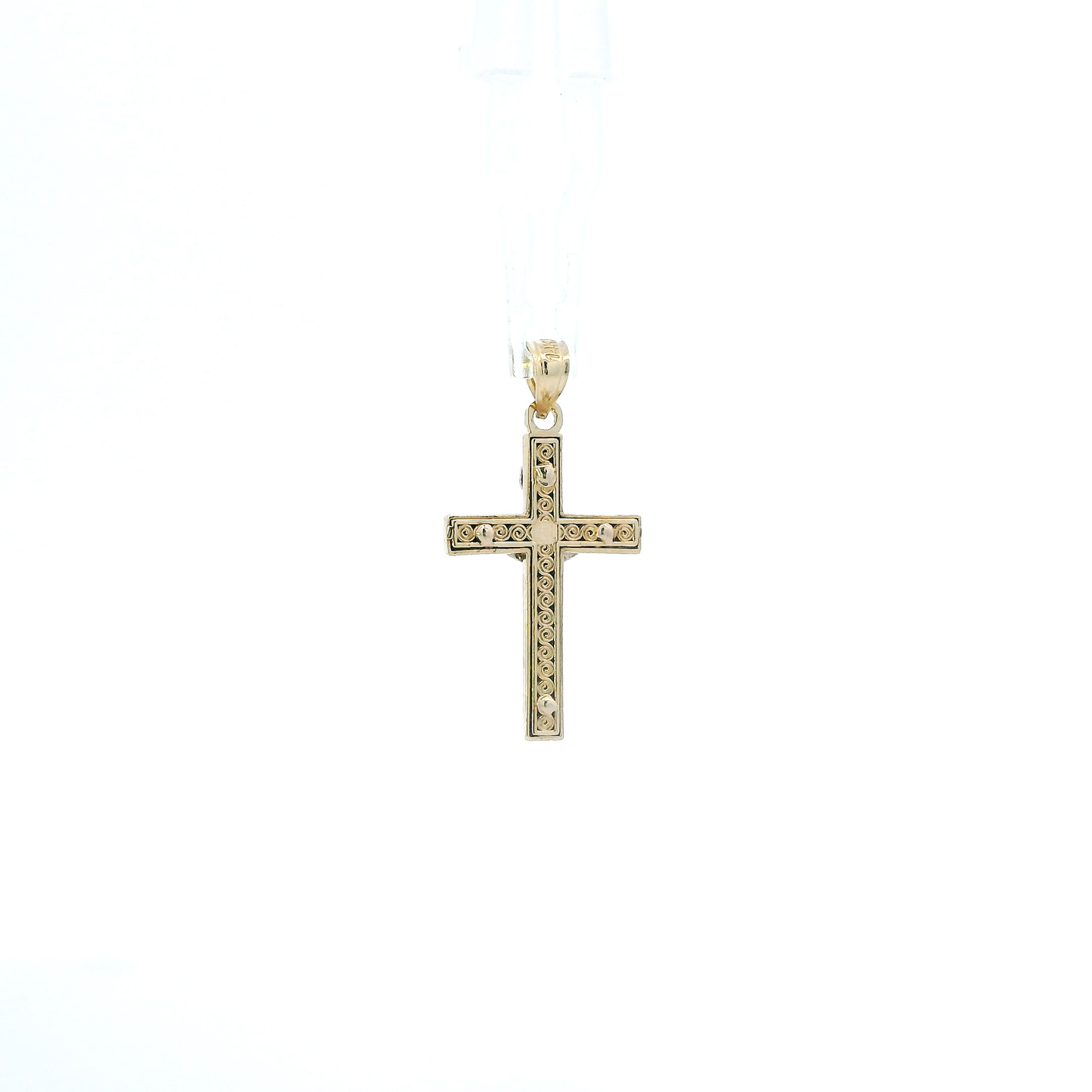 14K Yellow Gold Religious Cross Pendant