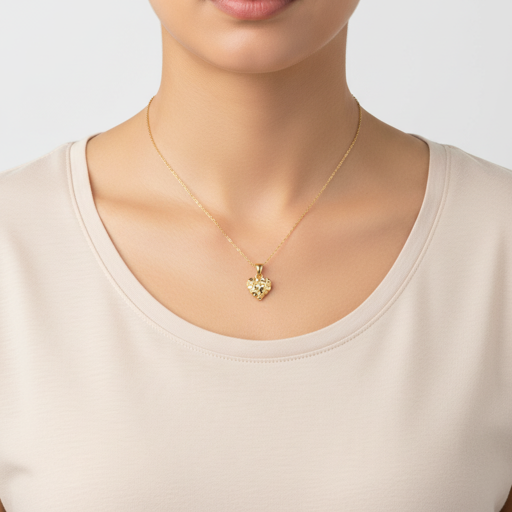 Colgante Corazón Pepita Oro Amarillo 10K