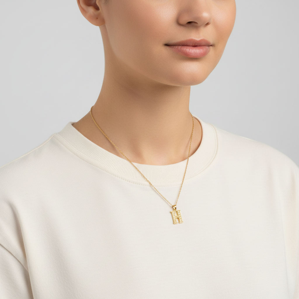 10K Yellow Gold Letter "H" Pendant