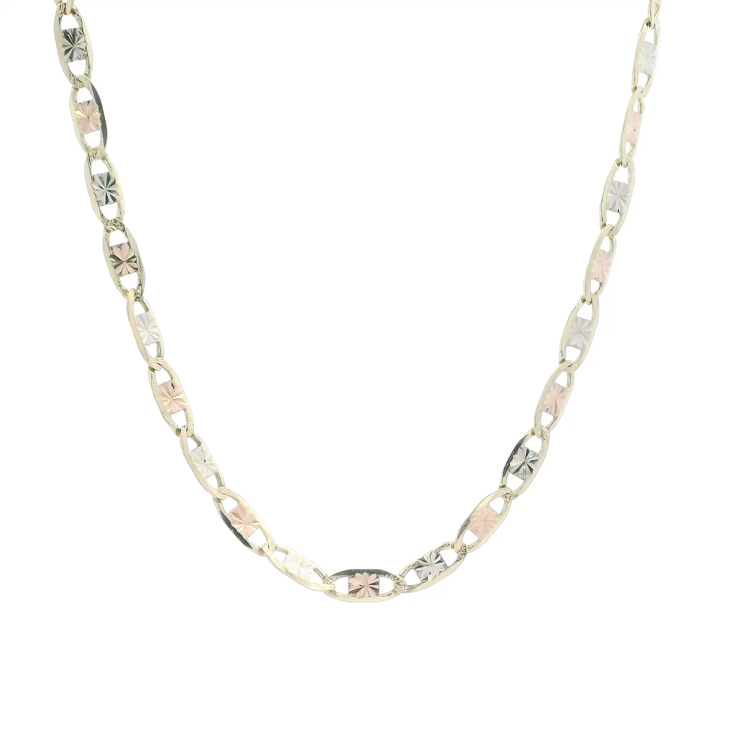 14K Tri Color Gold 25" Mariner Chain