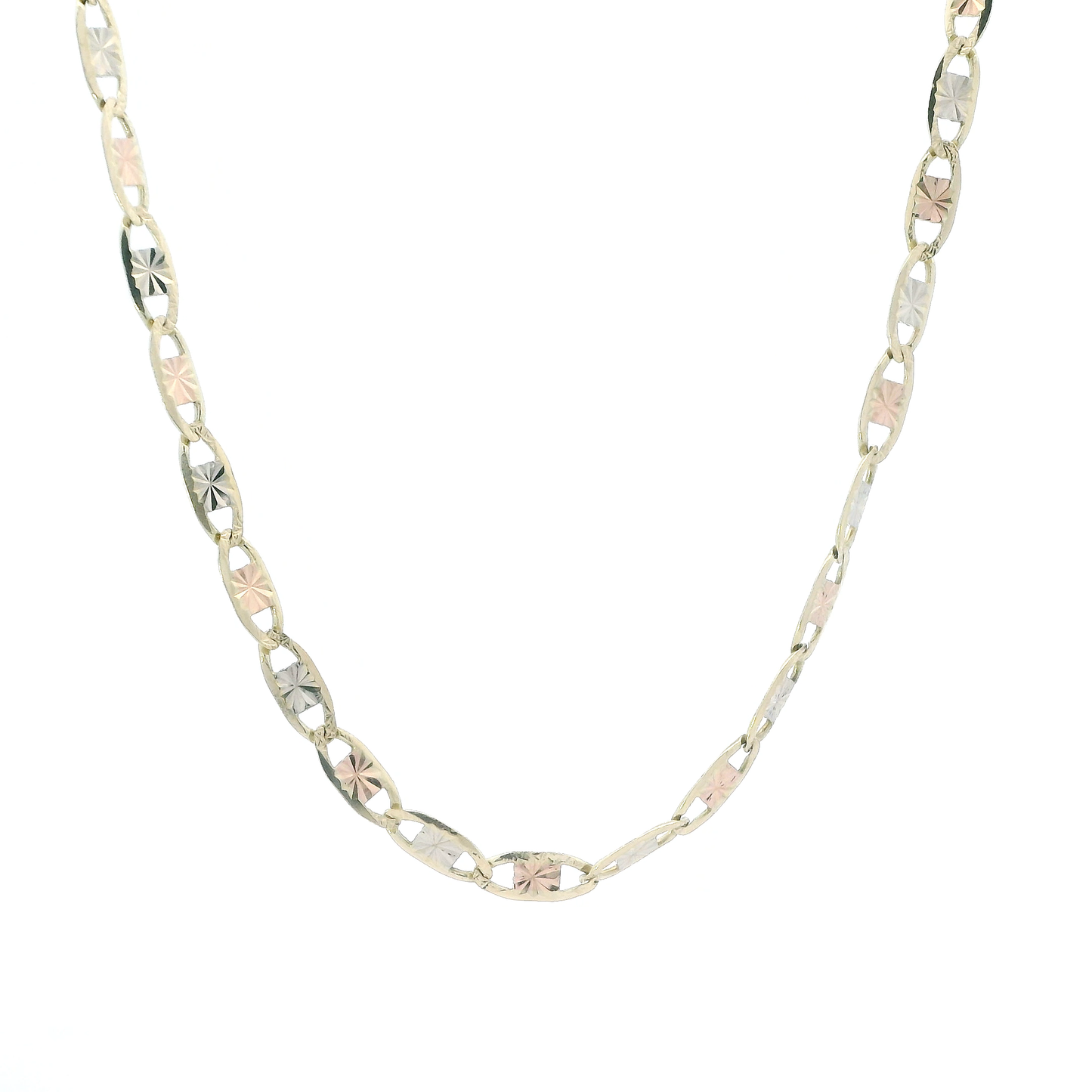 14K Tri Color Gold 25" Mariner Chain