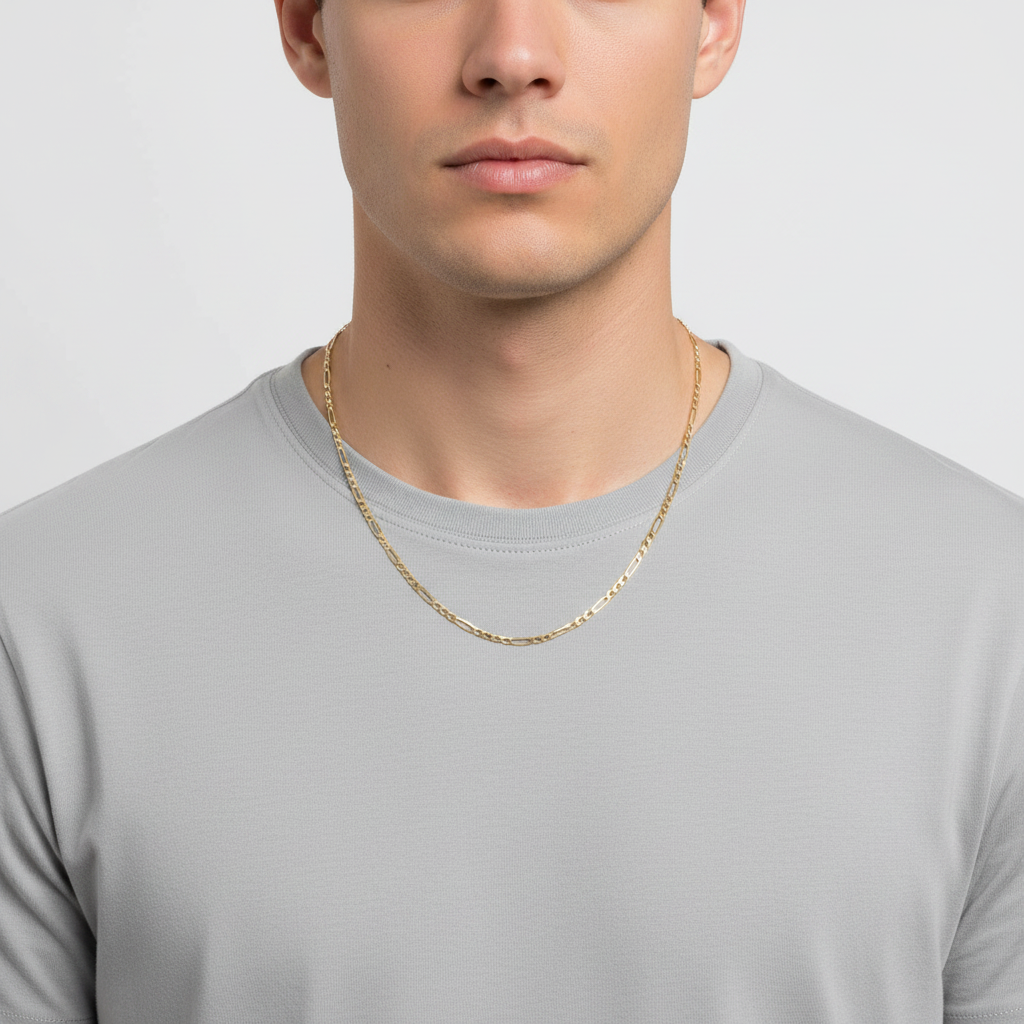 14K Yellow Gold 22" Figaro Chain